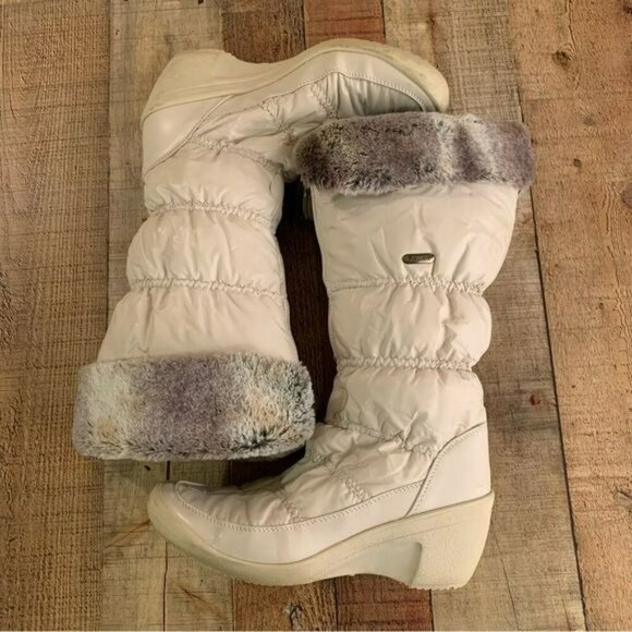 Pajar Zip faux fur cream winter snow boots women’s size 10 - Picture 1 of 11